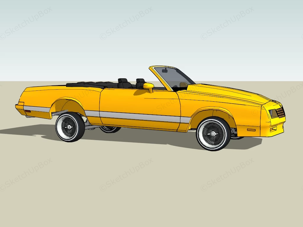 Classic Yellow Convertible sketchup model preview - SketchupBox