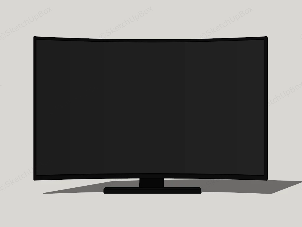 Curved Display Monitor sketchup model preview - SketchupBox
