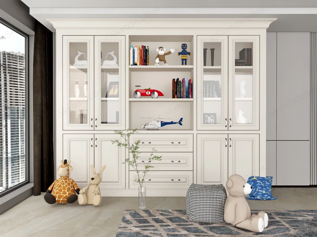 Kids Bookcase And Storage sketchup model preview - SketchupBox