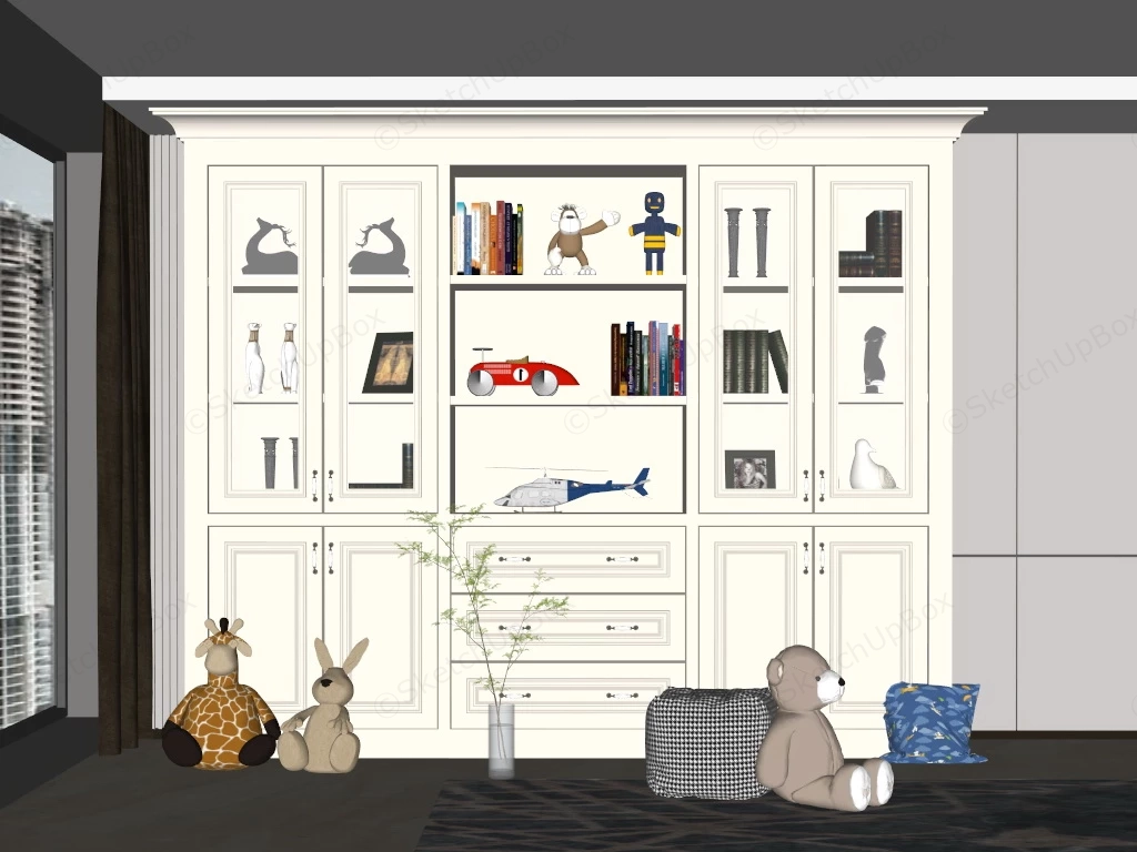 Kids Bookcase And Storage sketchup model preview - SketchupBox