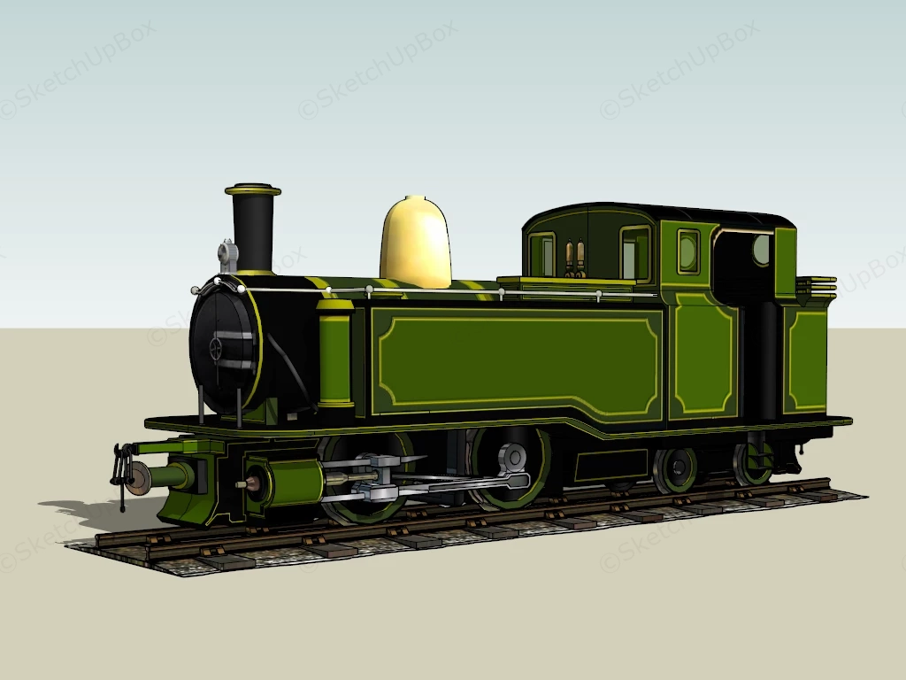 Classic Steam Locomotive sketchup model preview - SketchupBox