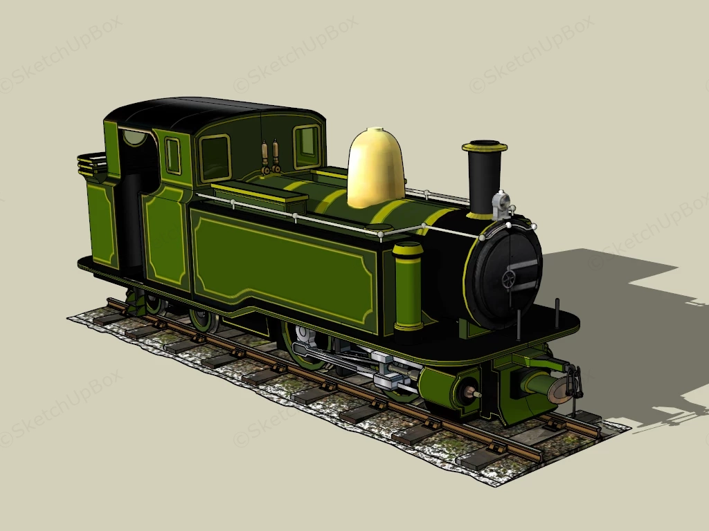 Classic Steam Locomotive sketchup model preview - SketchupBox