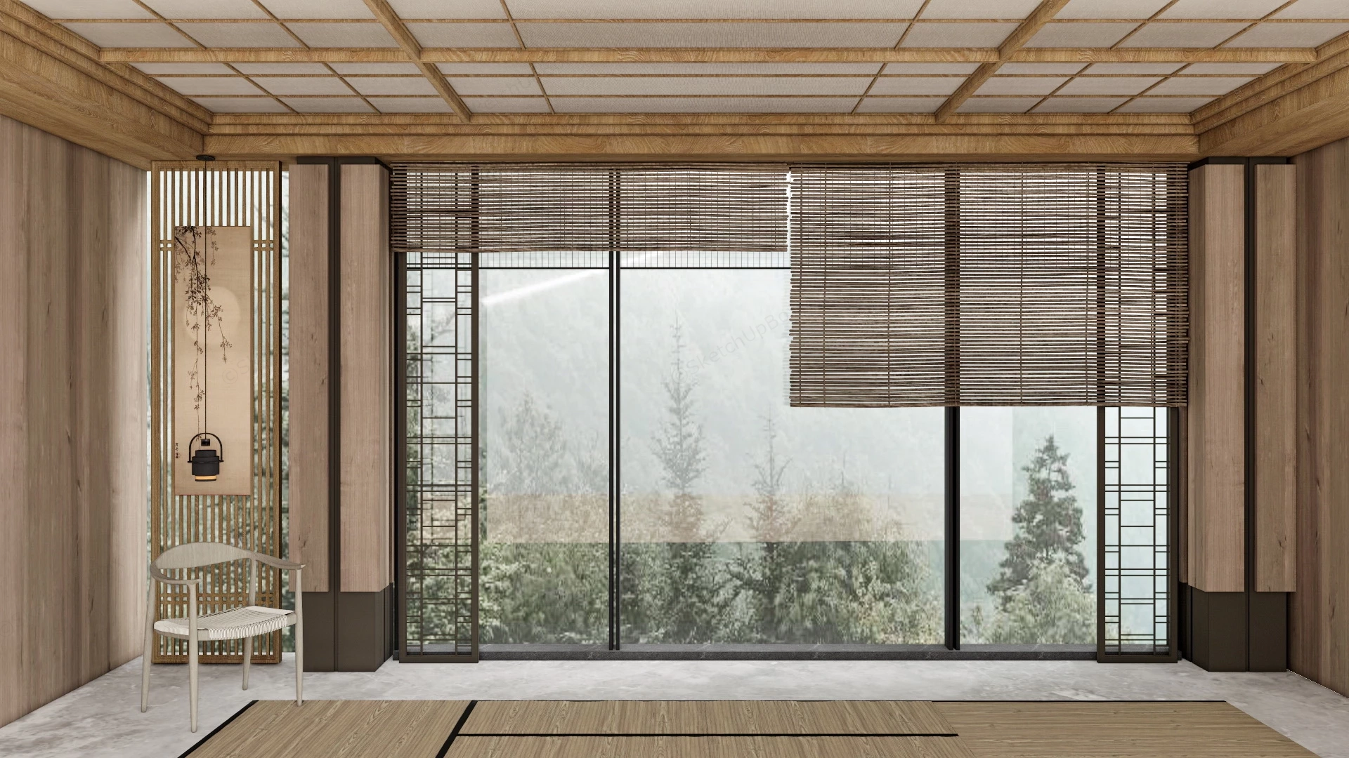 Rustic Bamboo Blinds sketchup model preview - SketchupBox