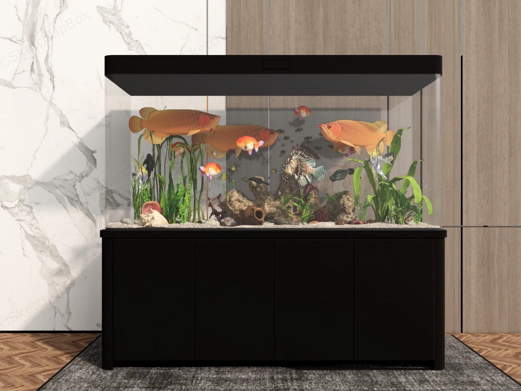 Arowana Fish Aquarium sketchup model preview - SketchupBox