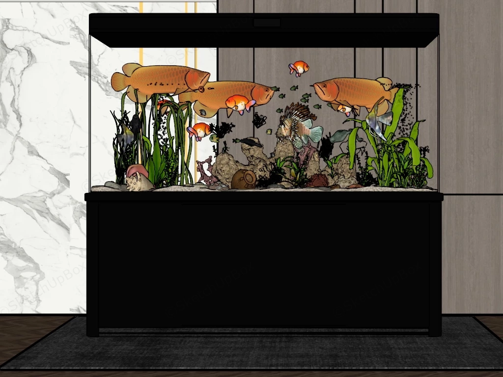 Arowana Fish Aquarium sketchup model preview - SketchupBox
