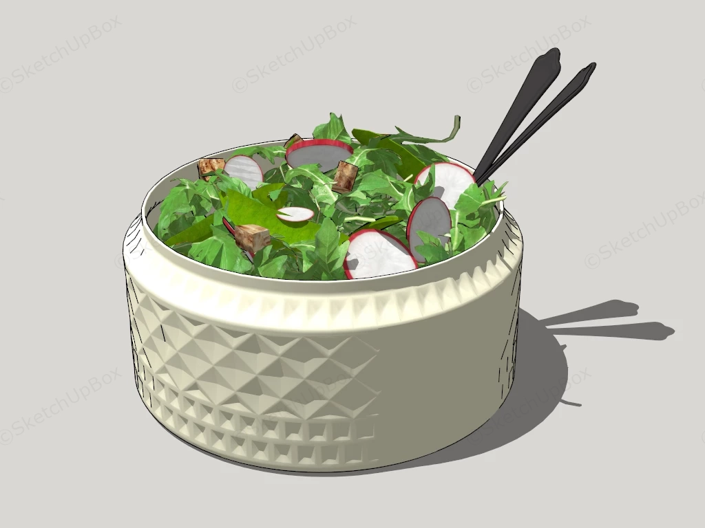 Simple Green Salad sketchup model preview - SketchupBox
