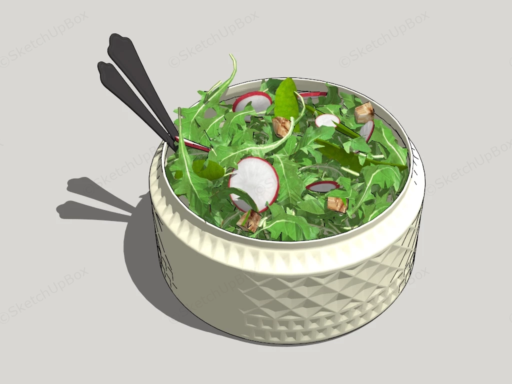 Simple Green Salad sketchup model preview - SketchupBox