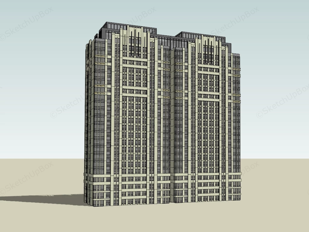 Art Deco Office Building sketchup model preview - SketchupBox