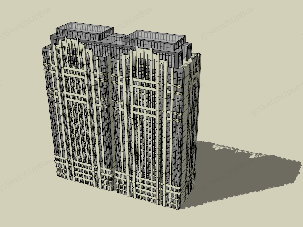Art Deco Office Building sketchup model preview - SketchupBox