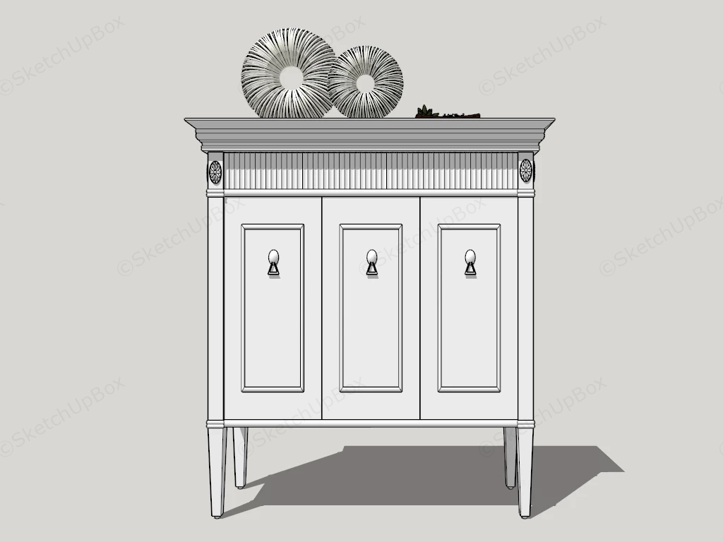 Small White Sideboard sketchup model preview - SketchupBox