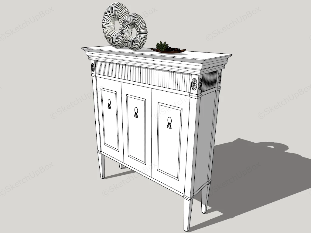 Small White Sideboard sketchup model preview - SketchupBox