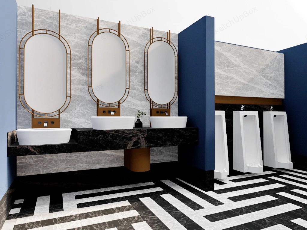 Public Restroom Design sketchup model preview - SketchupBox