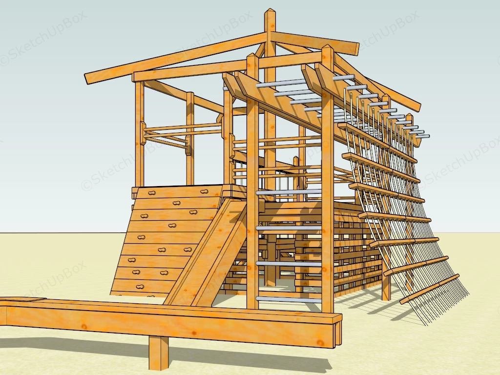 Wooden Outdoor Playset sketchup model preview - SketchupBox