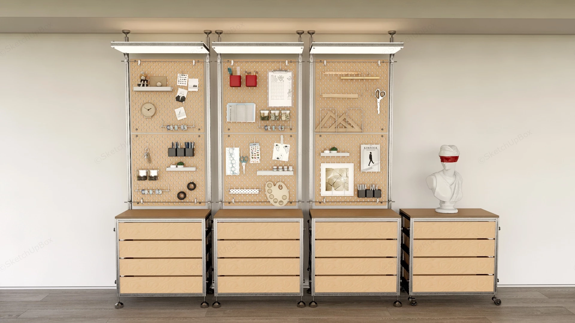Pegboard And Storage Ideas sketchup model preview - SketchupBox