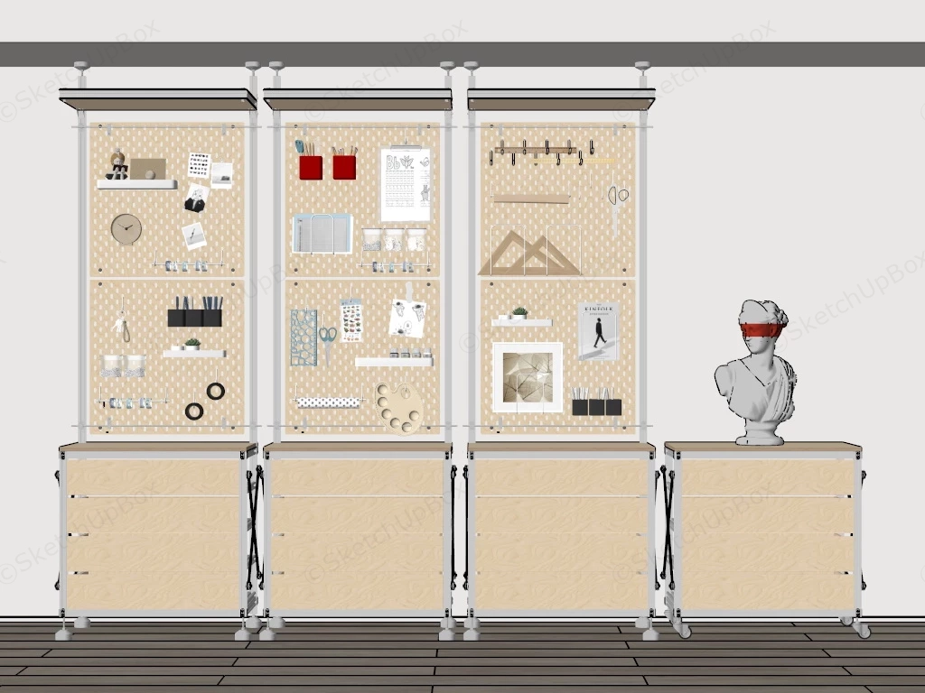 Pegboard And Storage Ideas sketchup model preview - SketchupBox