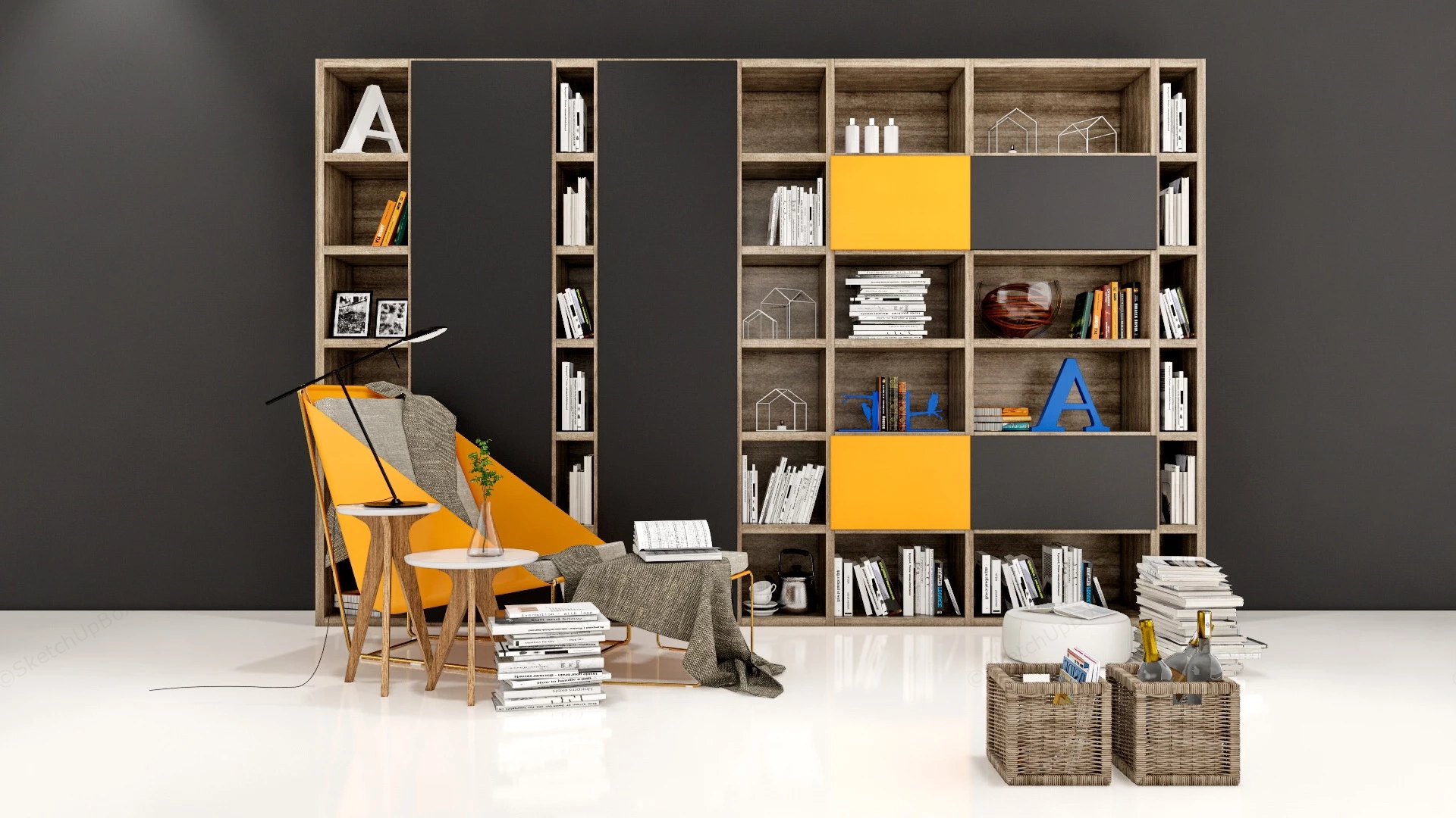 Modern Reading Nook sketchup model preview - SketchupBox