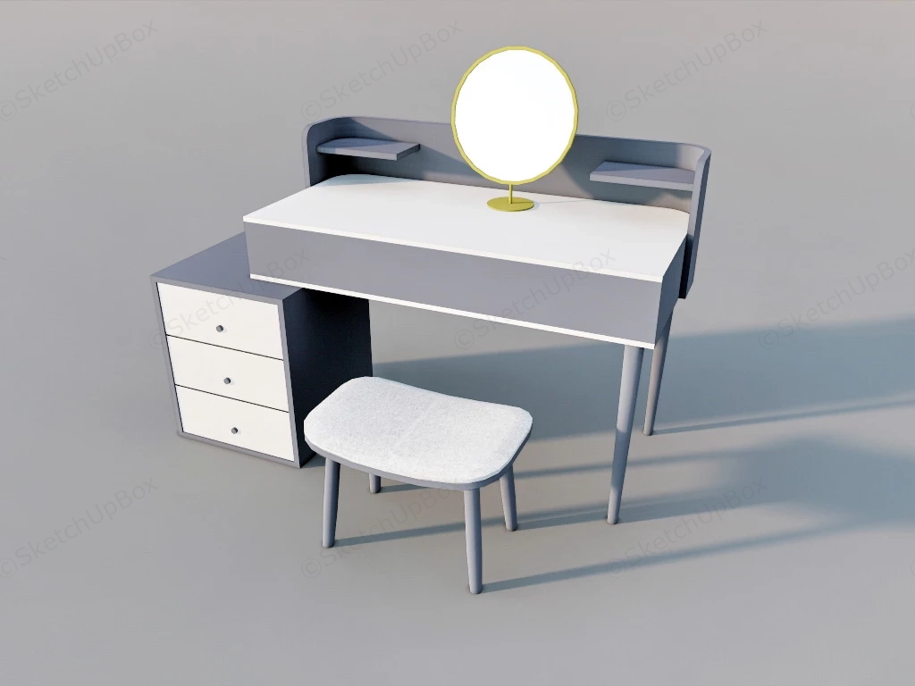 Dressing Table With Storage sketchup model preview - SketchupBox