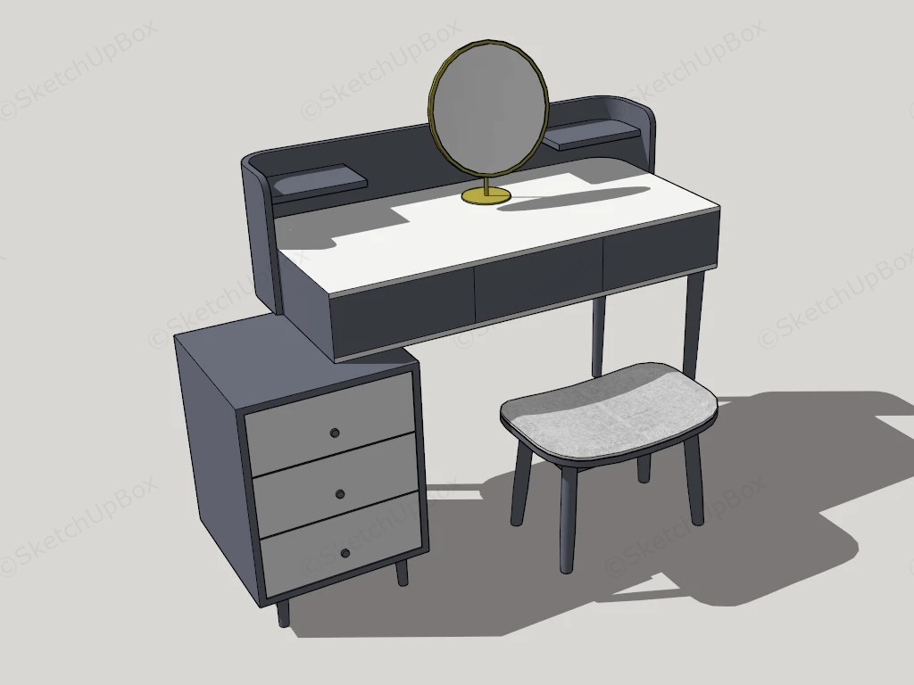 Dressing Table With Storage sketchup model preview - SketchupBox