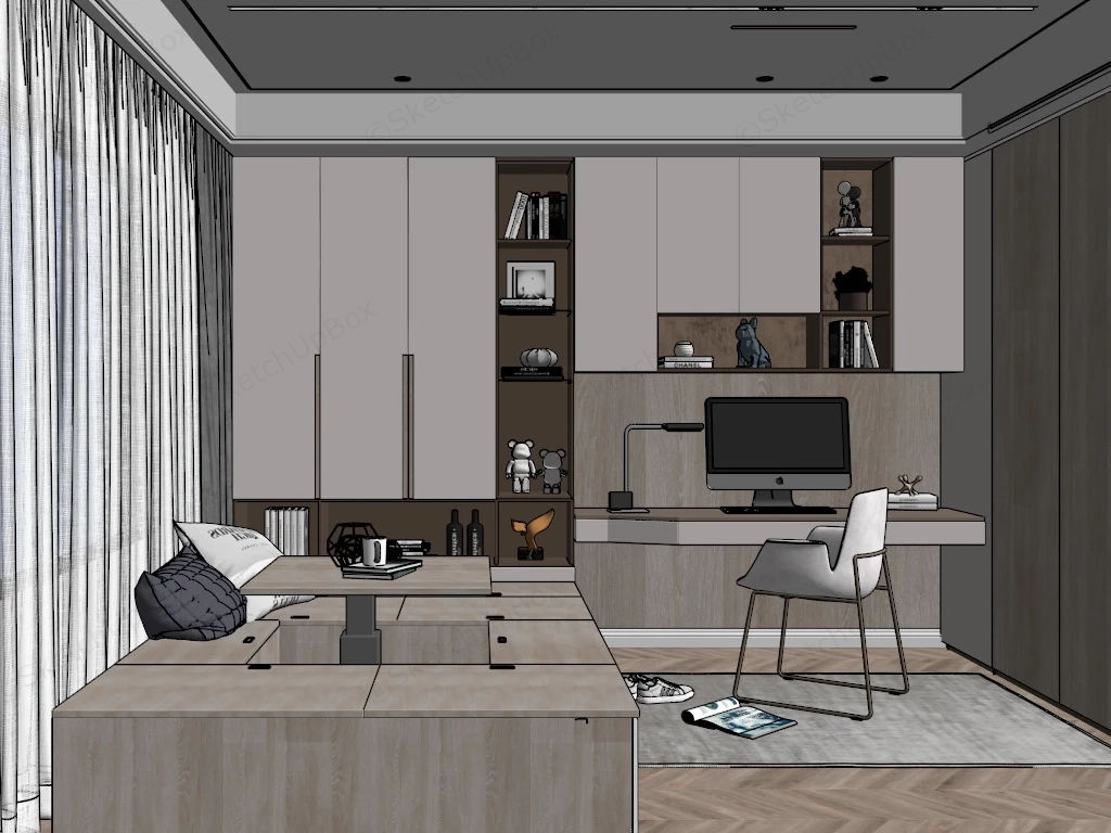 Tatami Home Office Design sketchup model preview - SketchupBox