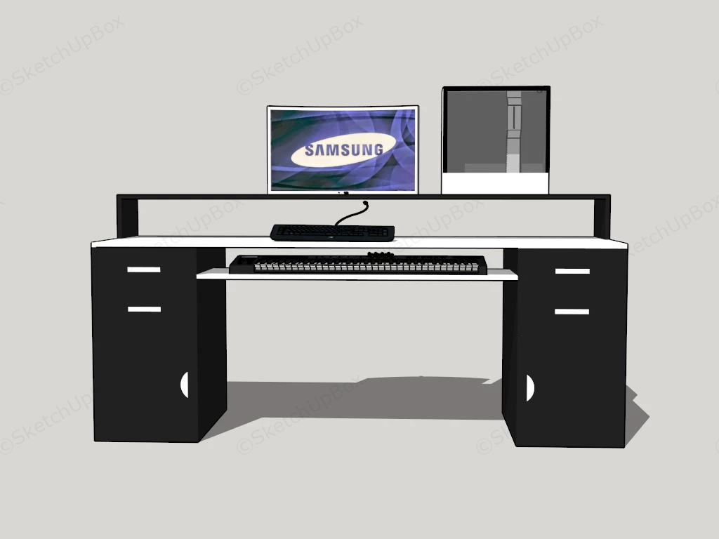Home Computer Desk sketchup model preview - SketchupBox