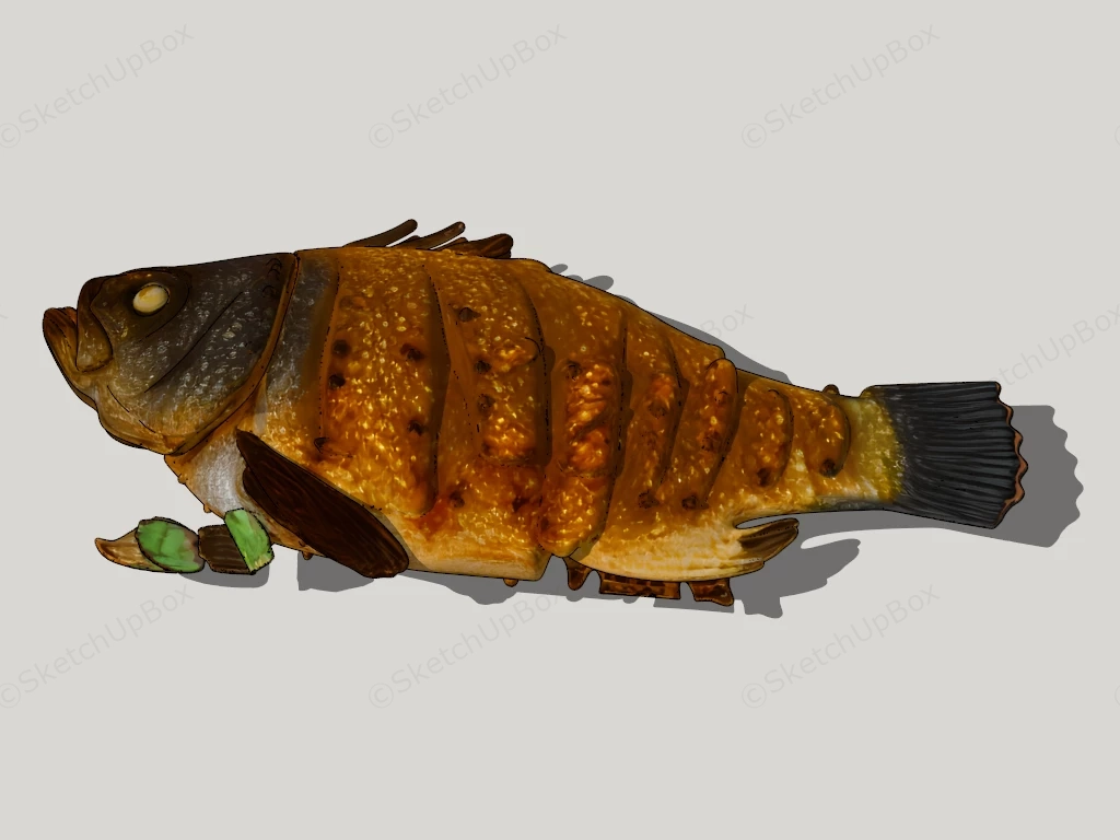 Roasted Whole Fish sketchup model preview - SketchupBox