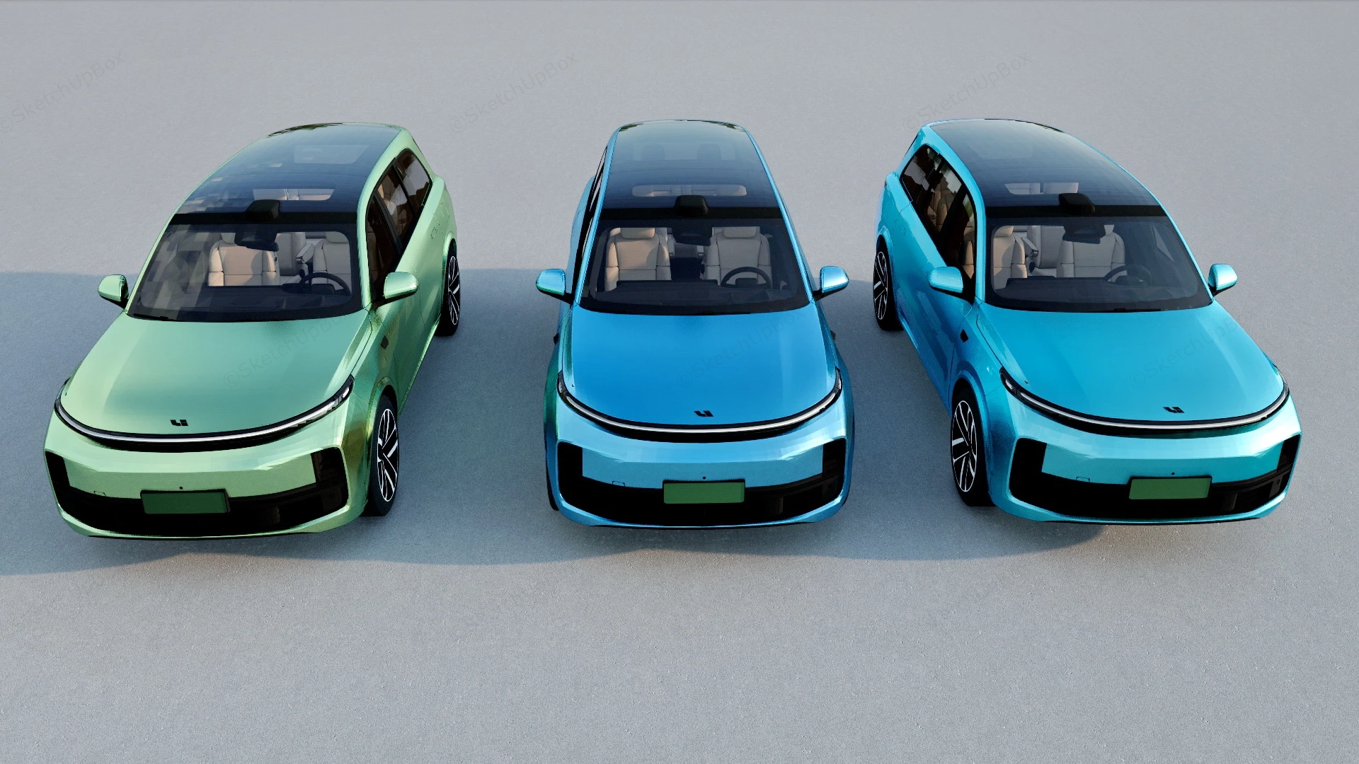EV Electric Cars sketchup model preview - SketchupBox