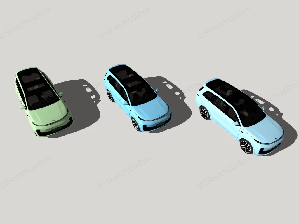 EV Electric Cars sketchup model preview - SketchupBox