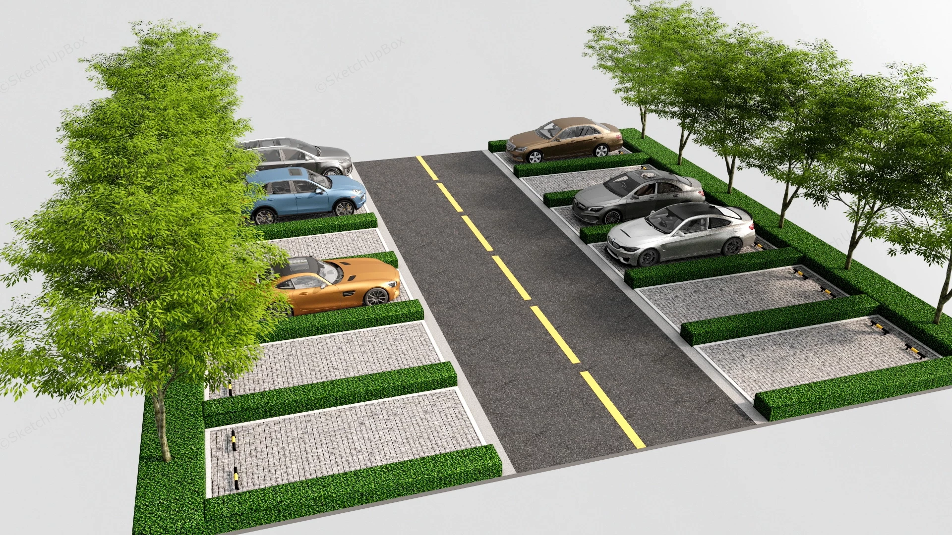 Public Car Parking sketchup model preview - SketchupBox