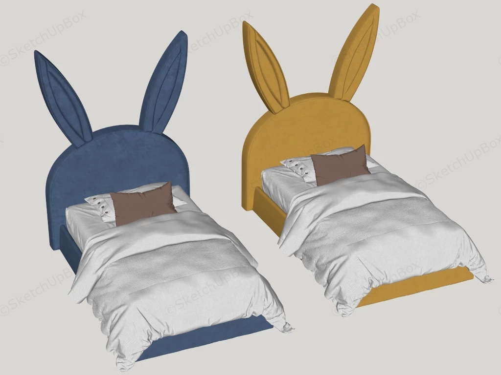 Cute Rabbit Kids Bed sketchup model preview - SketchupBox