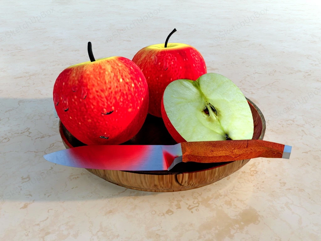 Apples In Fruit Bowl sketchup model preview - SketchupBox