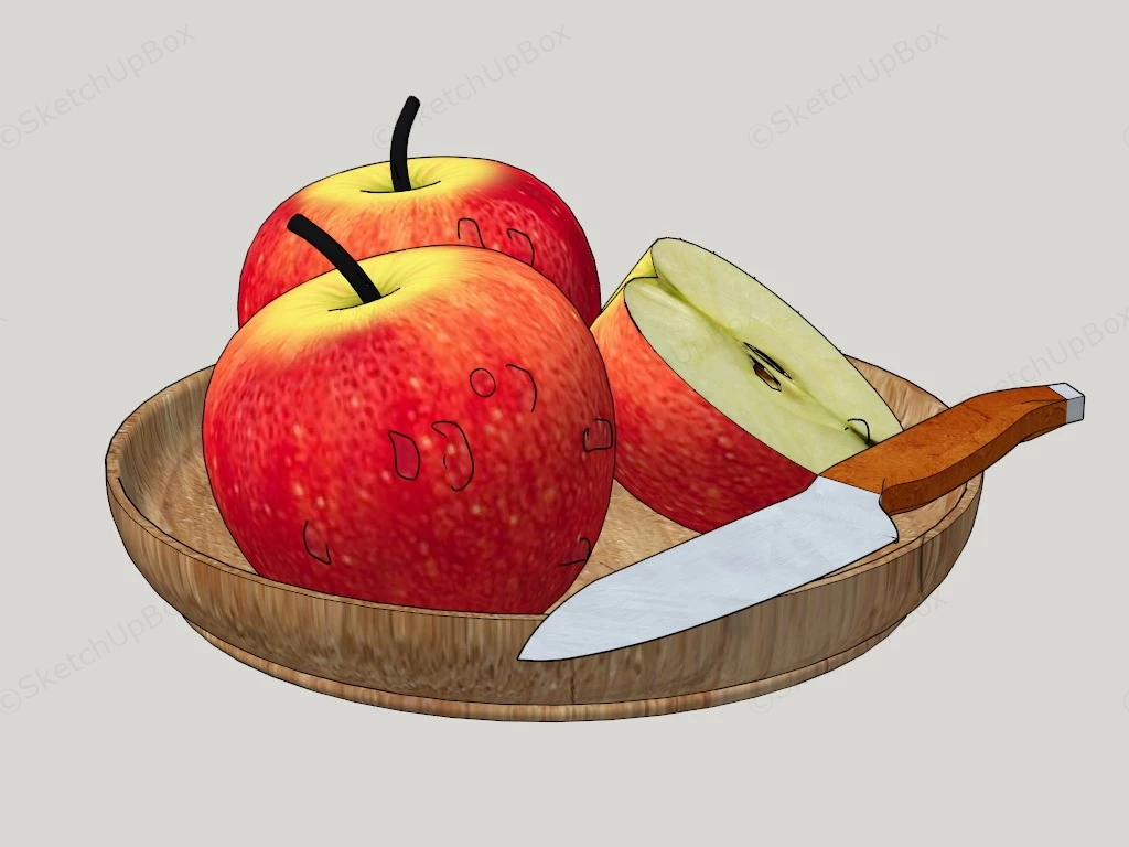 Apples In Fruit Bowl sketchup model preview - SketchupBox