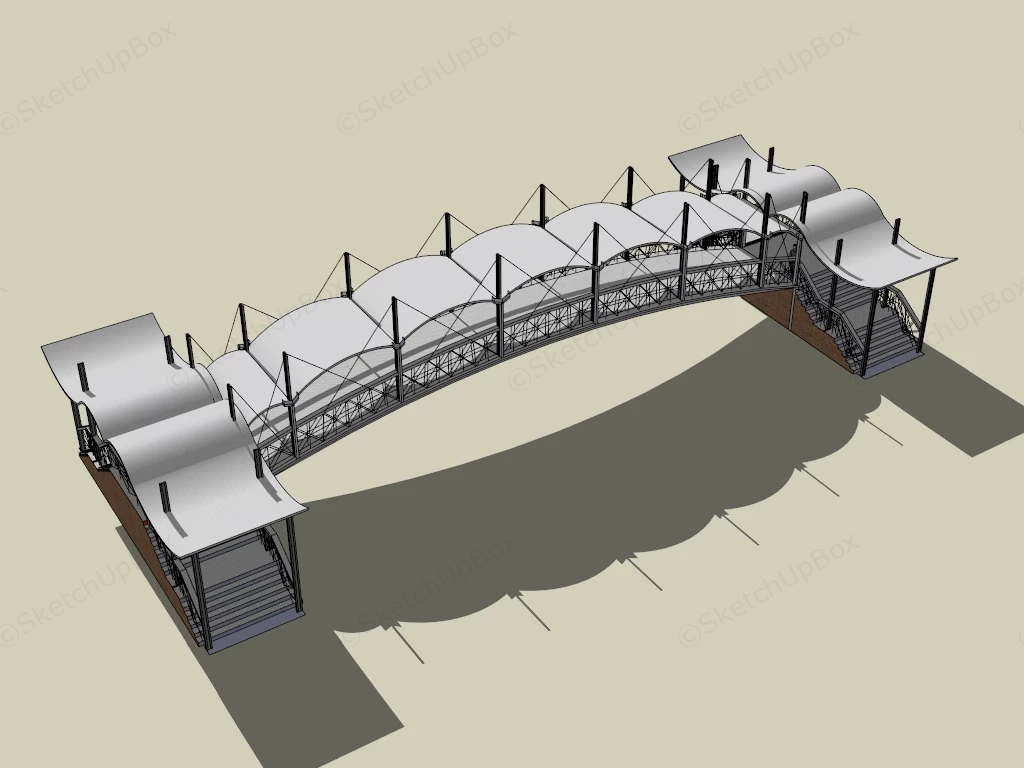 Pedestrian Crossing Bridge sketchup model preview - SketchupBox