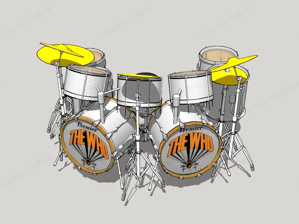 Metal Drum Set sketchup model preview - SketchupBox