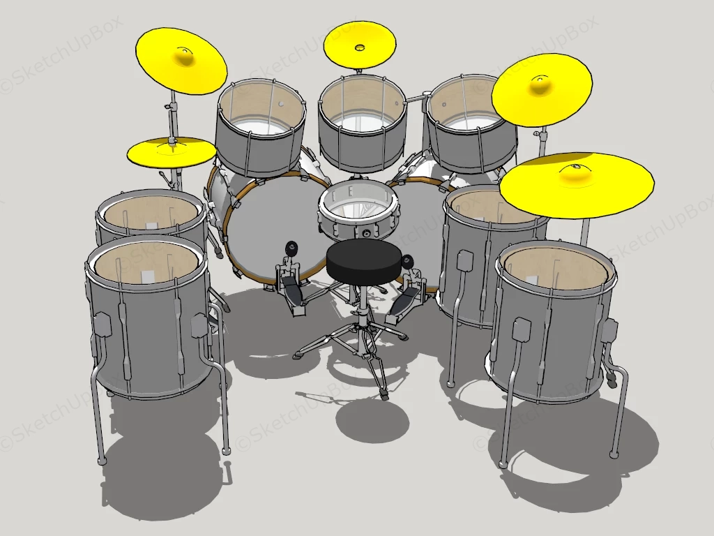 Metal Drum Set sketchup model preview - SketchupBox