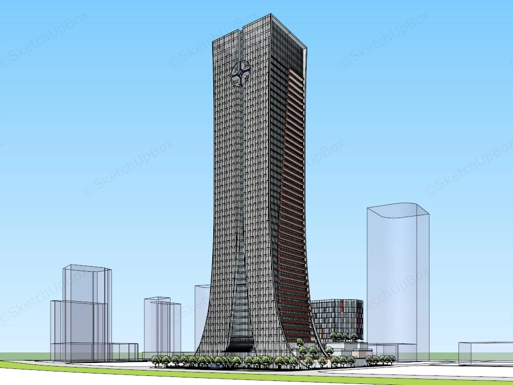 Skyscraper Office Building sketchup model preview - SketchupBox