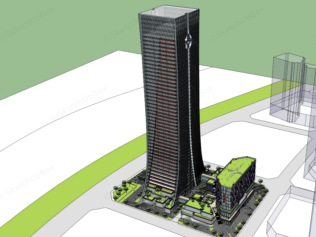 Skyscraper Office Building sketchup model preview - SketchupBox