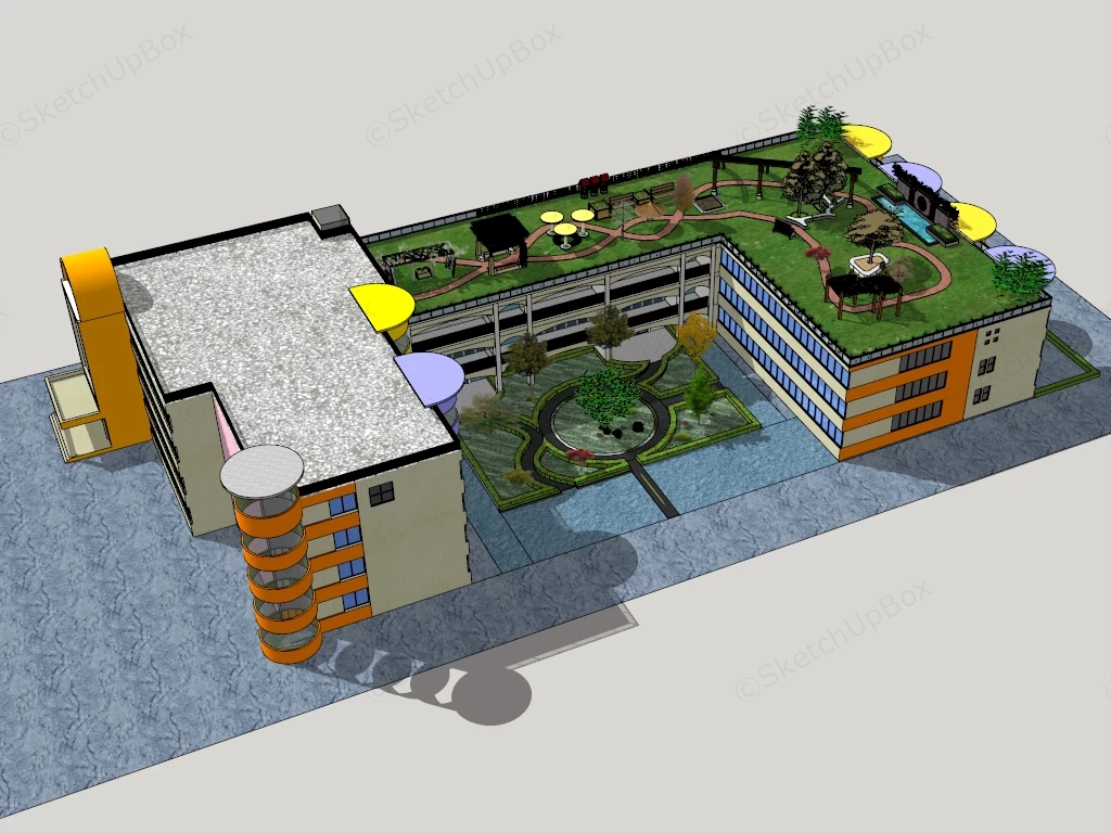Kindergarten Building sketchup model preview - SketchupBox