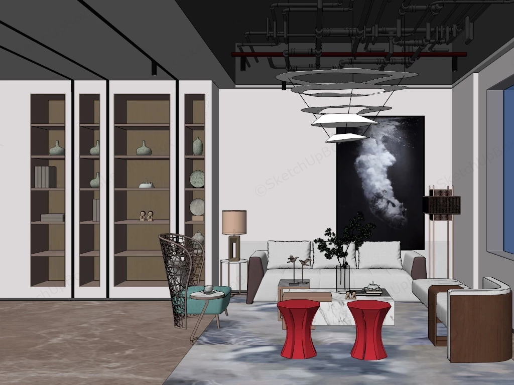 Small Living Room Decoration sketchup model preview - SketchupBox