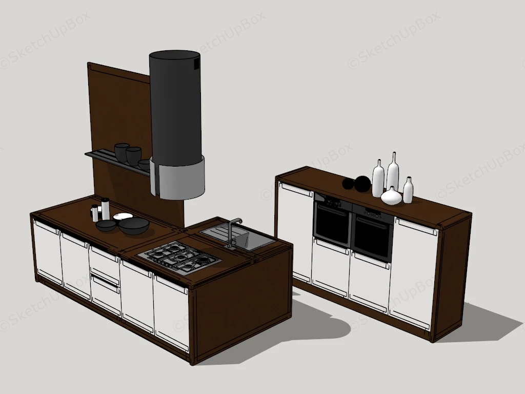 Small Kitchen Cabinet Set sketchup model preview - SketchupBox