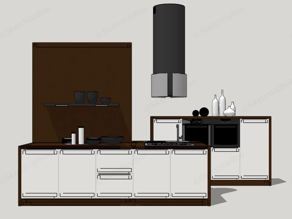 Small Kitchen Cabinet Set sketchup model preview - SketchupBox