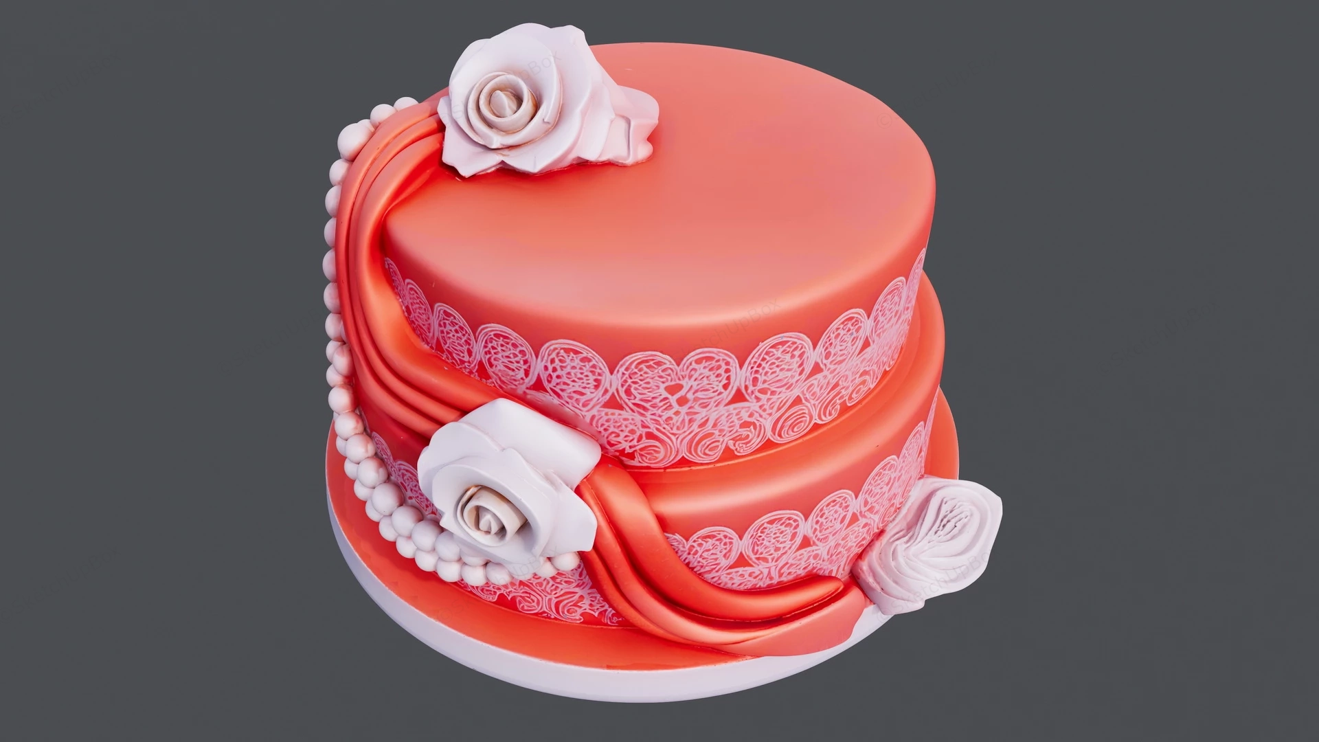 Rose Cake Design sketchup model preview - SketchupBox