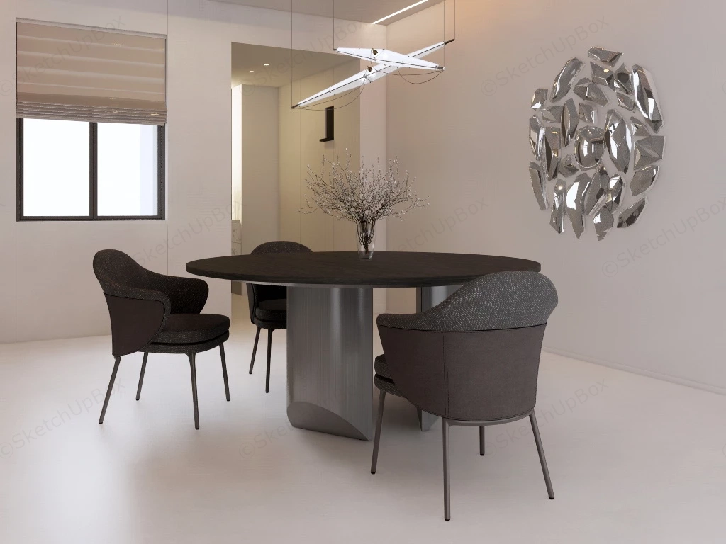 Minimalist Luxury Dining Room sketchup model preview - SketchupBox