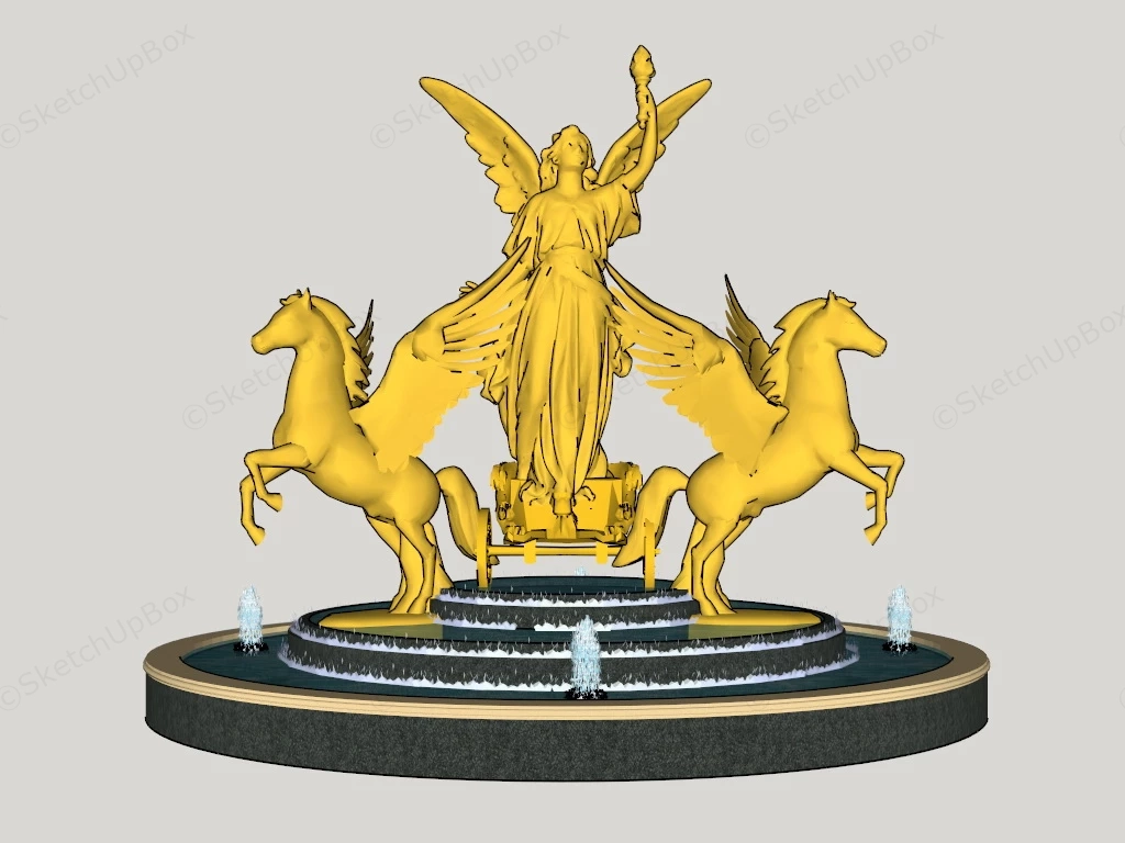 Roman Garden Fountain sketchup model preview - SketchupBox