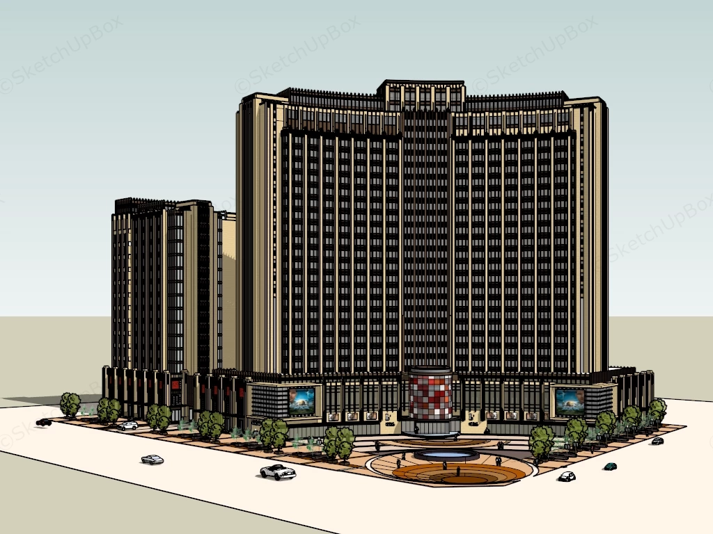 Art Deco Hotel Exterior Design sketchup model preview - SketchupBox