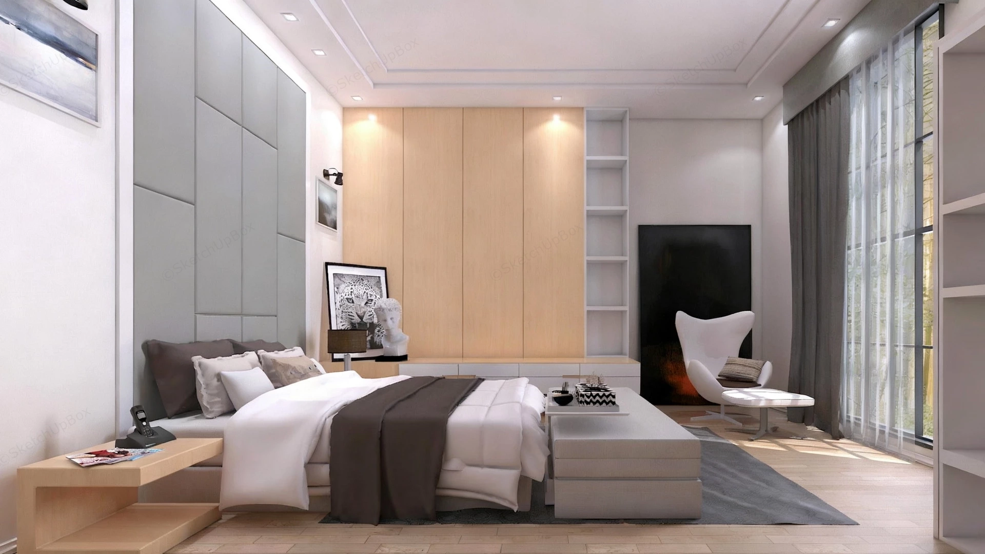 Master Bedroom Decor sketchup model preview - SketchupBox
