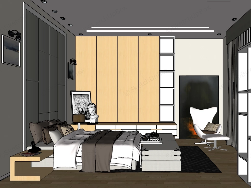 Master Bedroom Decor sketchup model preview - SketchupBox