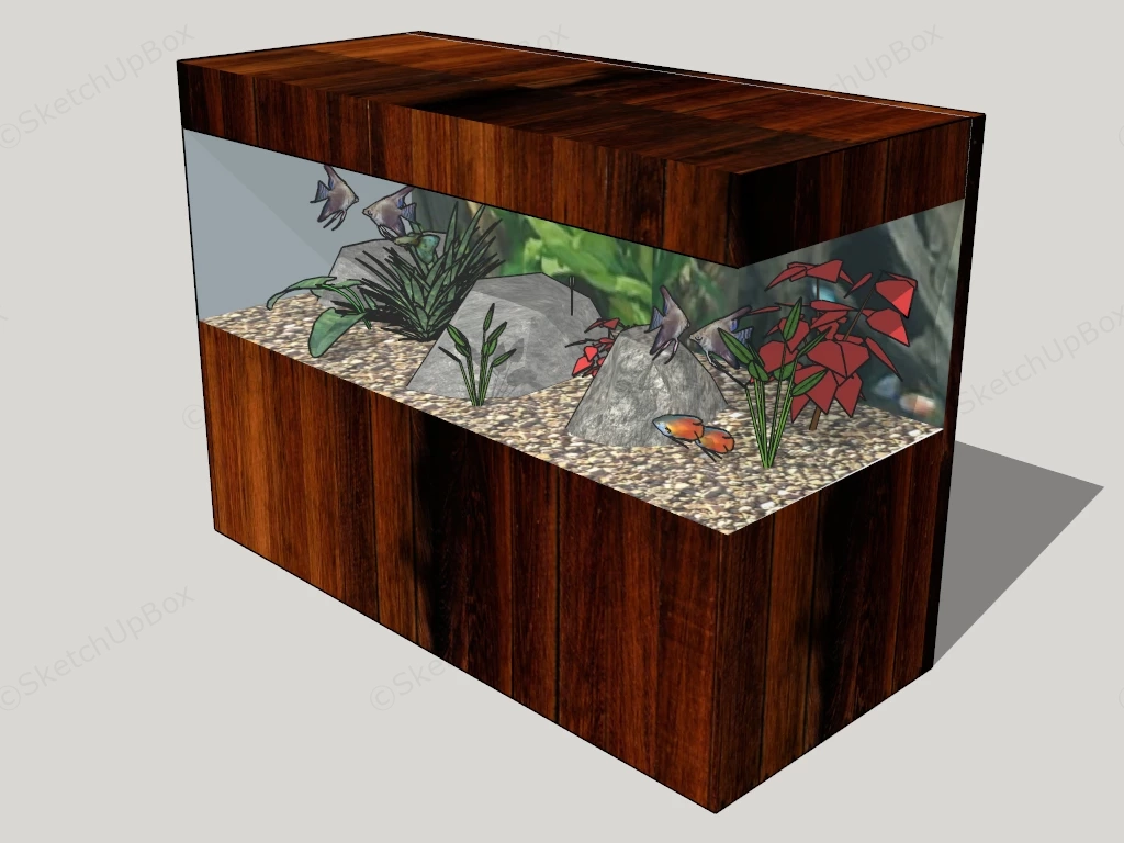 Wooden Fish Tank Stand sketchup model preview - SketchupBox