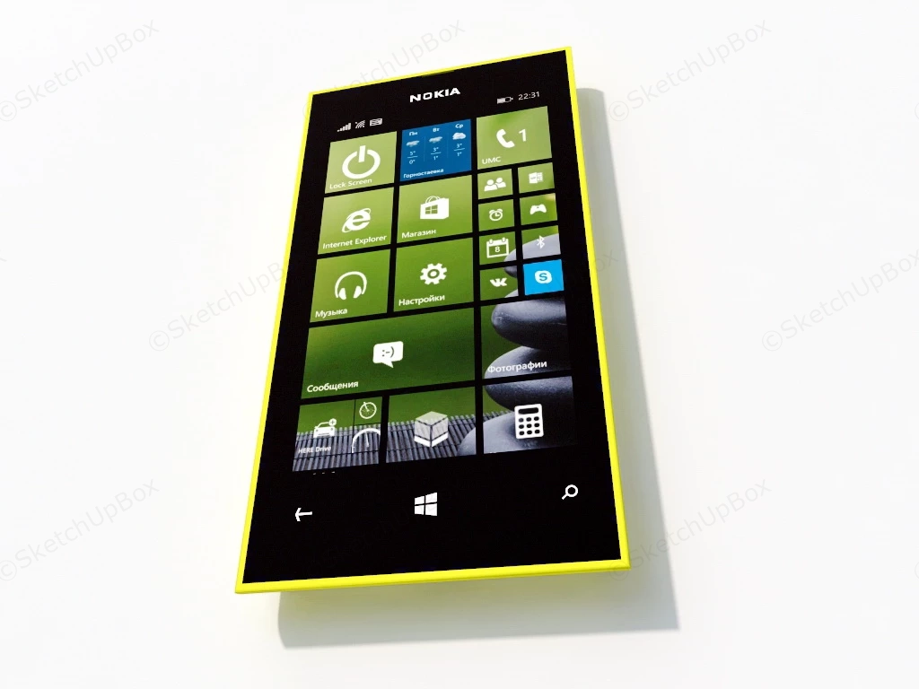 Nokia Lumia Windows Phone sketchup model preview - SketchupBox