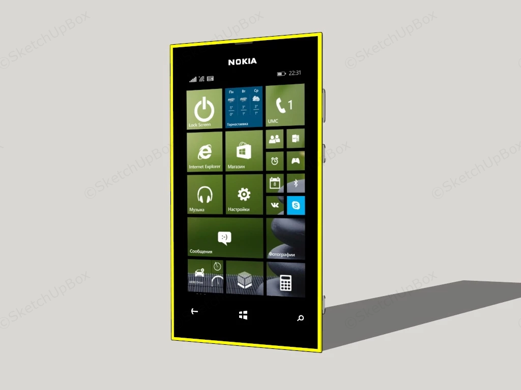 Nokia Lumia Windows Phone sketchup model preview - SketchupBox