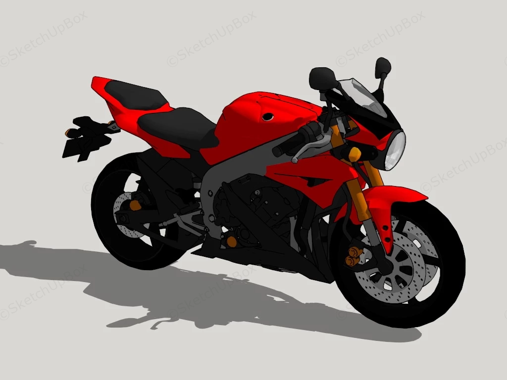 Yamaha YZF Sports Motorcycle sketchup model preview - SketchupBox